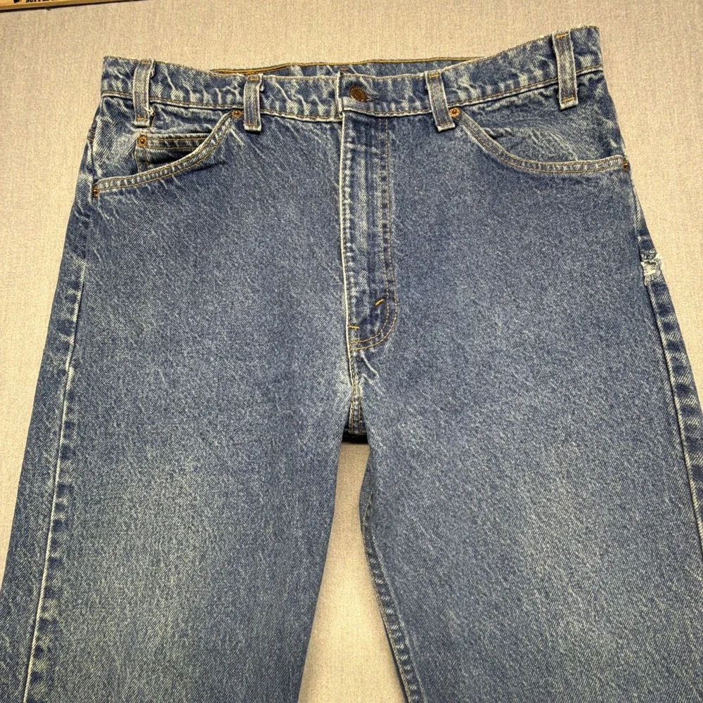 VTG Levi's 505 Orange Tab Straight Jeans Mens 36x34 (Fits 34x33) Made in USA